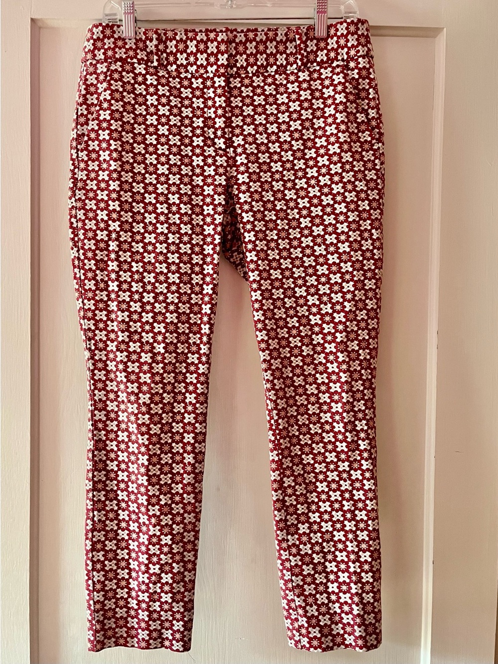 LOFT Red and White Floral-Pattern Girls Leggings